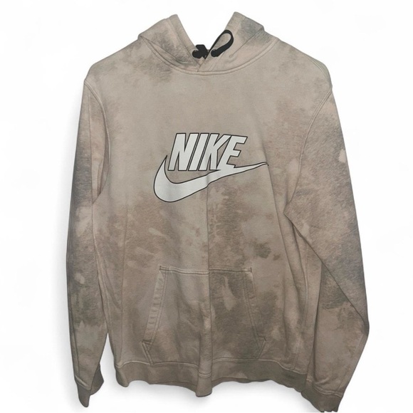 Nike Sweaters - Nike Beige Hoodie with Logo
